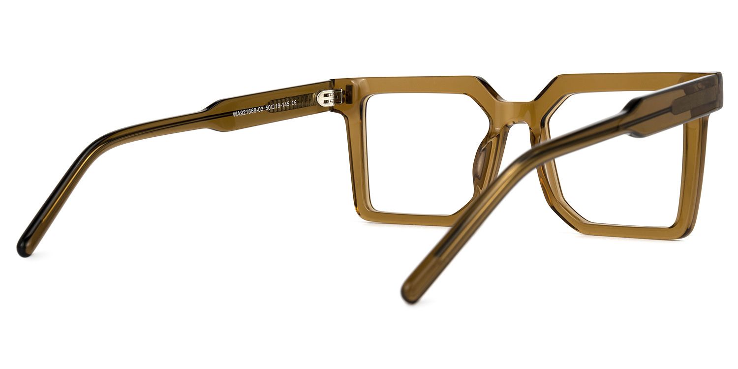 Nadie - Square Brown Eyeglasses by Vooglam - Side View