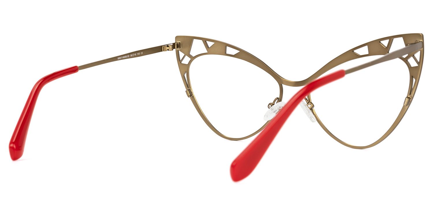 Idaliz - Cat Eye Gold Eyeglasses | Vooglam Side View