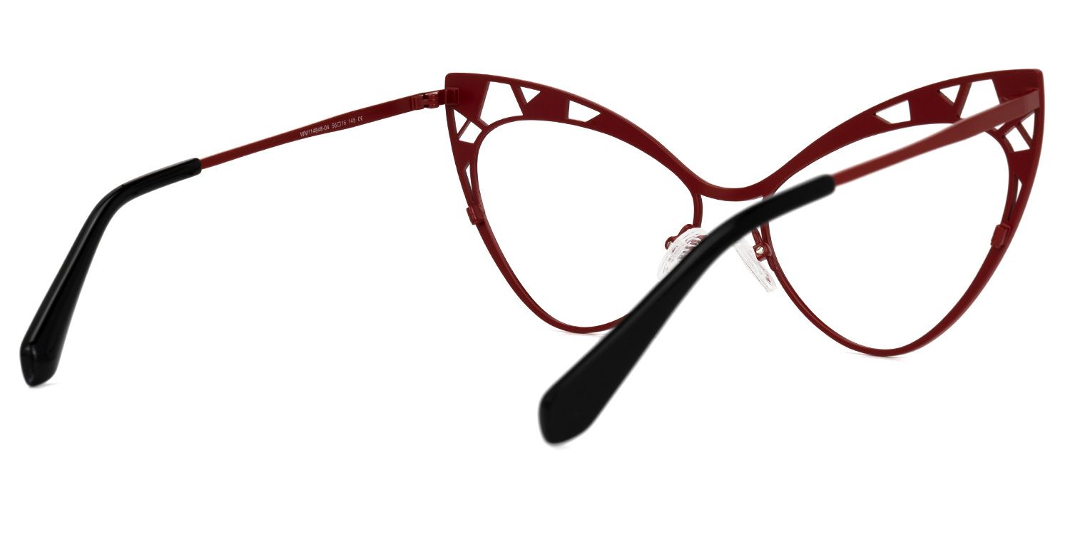Idaliz - Cat Eye Red Eyeglasses | Vooglam Side View