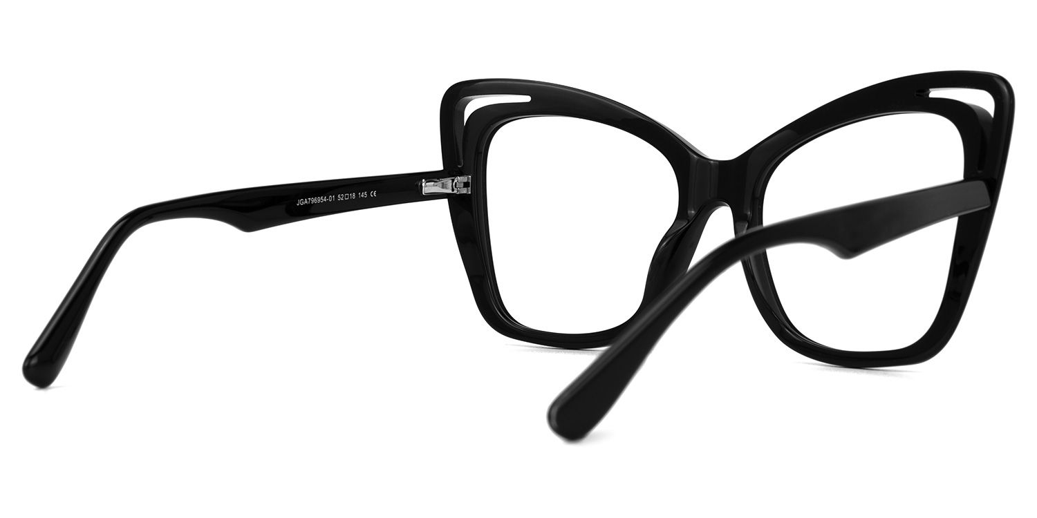 Aaralyn - Butterfly Black Eyeglasses | Vooglam Side View