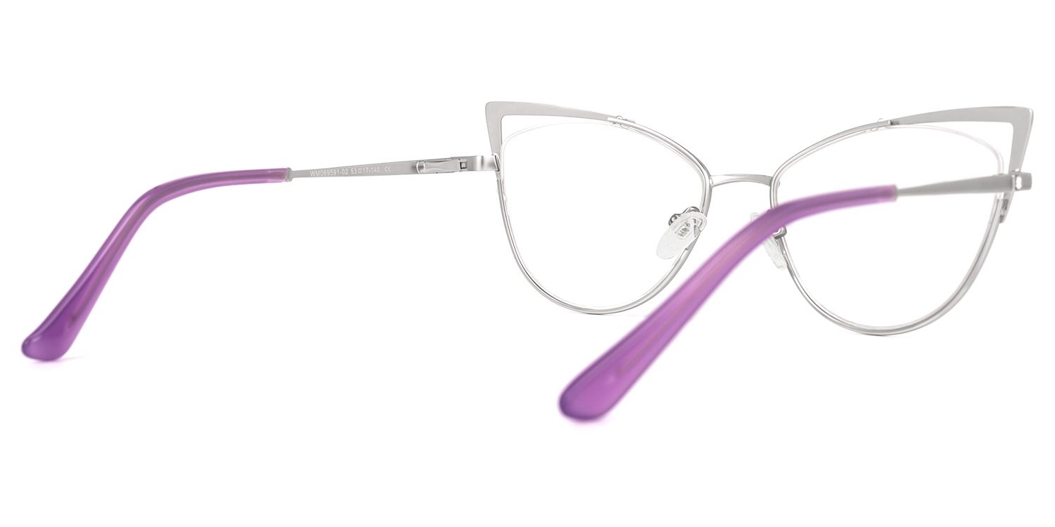 Abarne - Cat Eye Purple Eyeglasses | Vooglam Side View