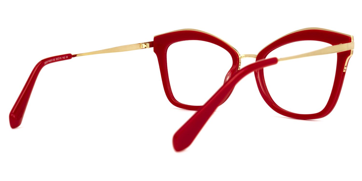Abbey - Butterfly Red Eyeglasses | Vooglam Side View