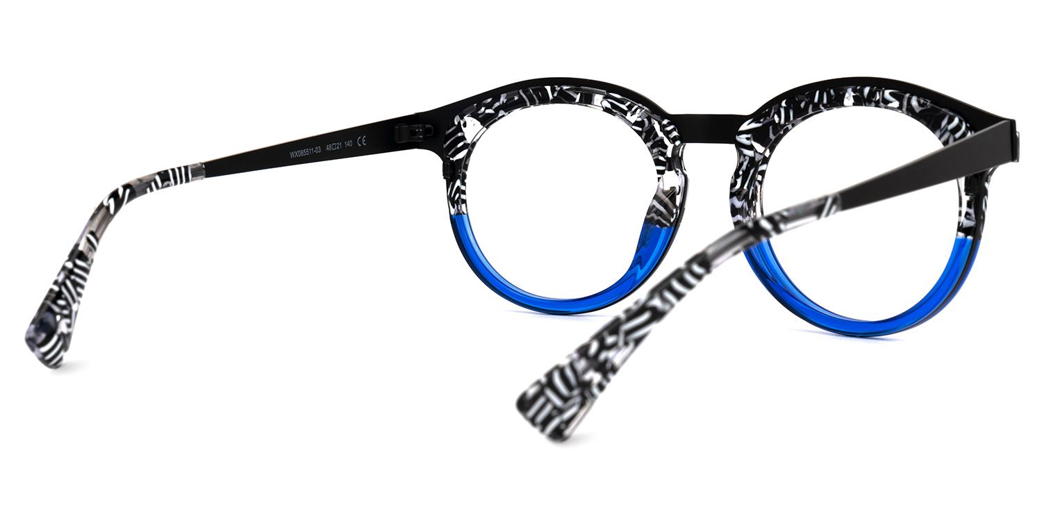 Vianney - Round Animal Two-tone Eyeglasses by Vooglam - Side View