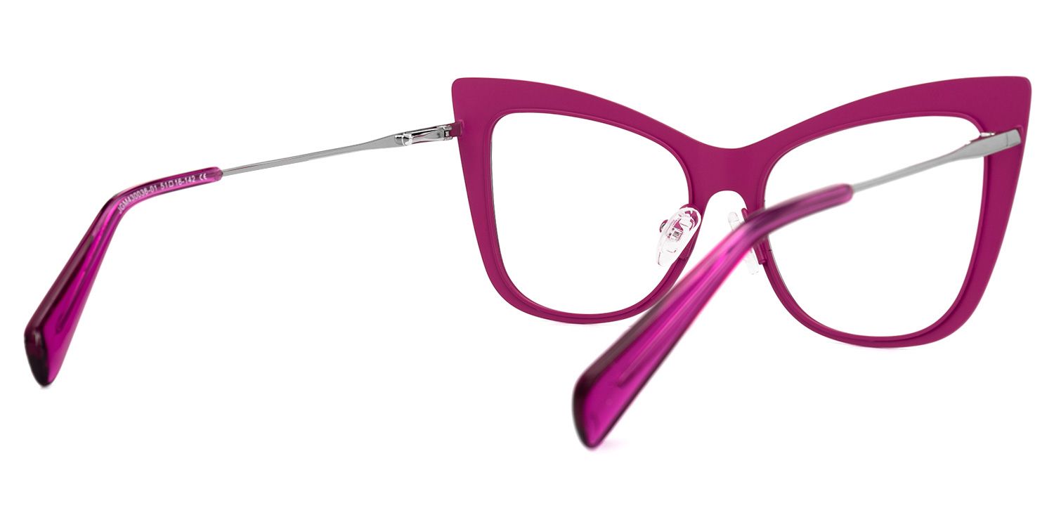 Abiba - Cat Eye Purple Eyeglasses | Vooglam Side View