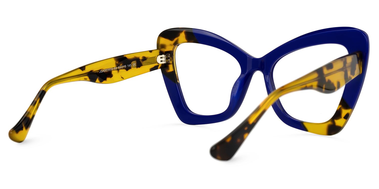Aceso - Butterfly Blue/Tortoise Eyeglasses by Vooglam - Side View