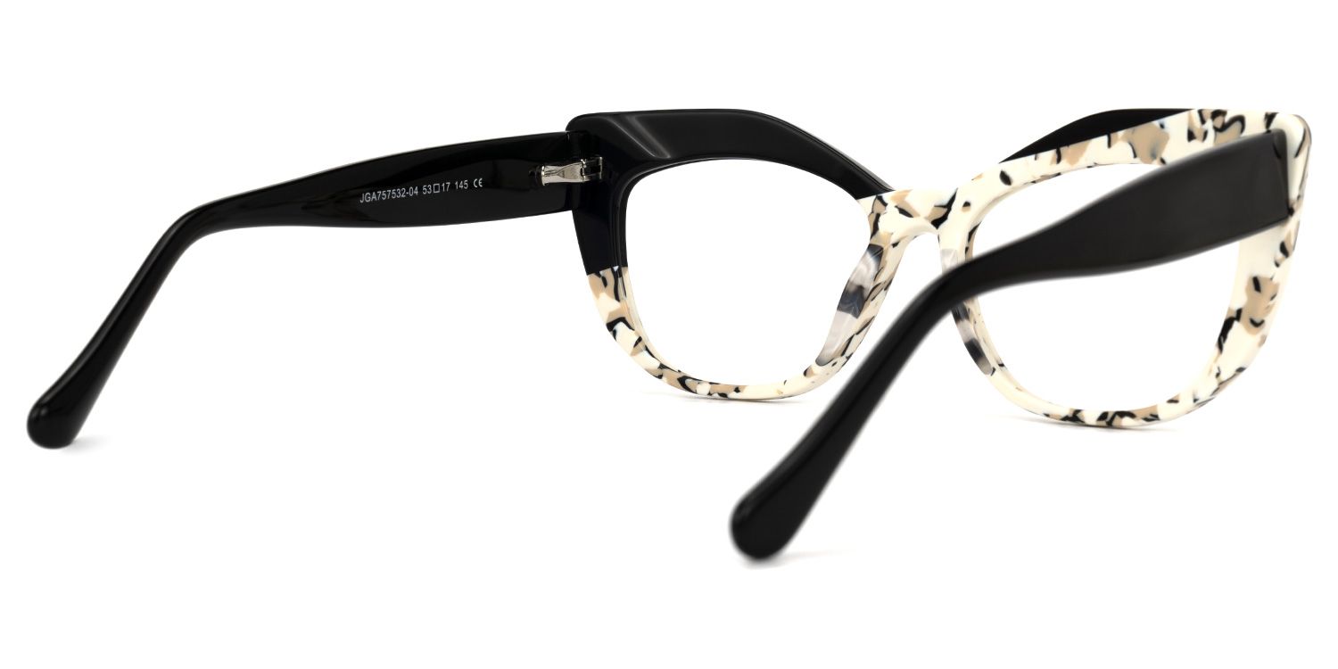Marian - Geometric Black Eyeglasses | Vooglam Side View