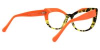 Marian - Geometric Orange Eyeglasses | Vooglam Side View