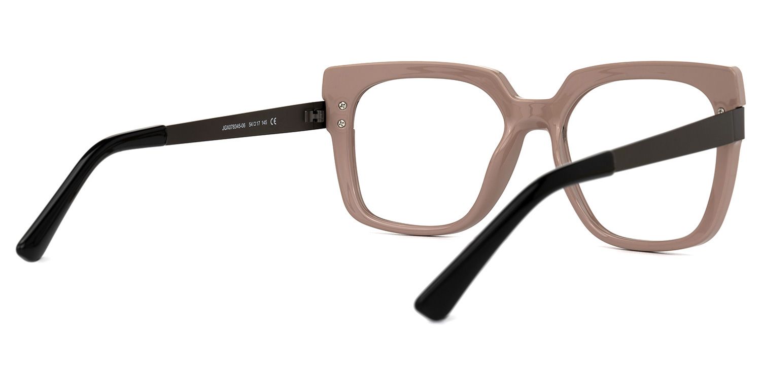 Abeni - Square Brown Eyeglasses | Vooglam Side View