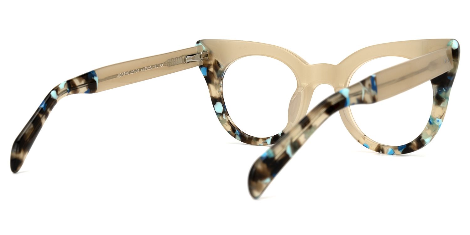 Geraldine - Cat Eye Brown Eyeglasses by Vooglam - Side View