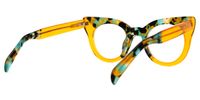 Geraldine - Cat Eye Yellow Eyeglasses | Vooglam Side View