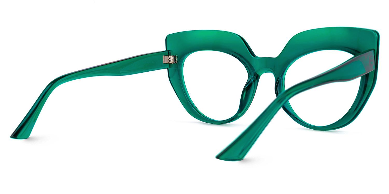Cat Eye Green Eyeglasses | Vooglam.com Side View