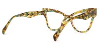 Adamaris - Cat Eye Yellow/Floral Eyeglasses | Vooglam Side View