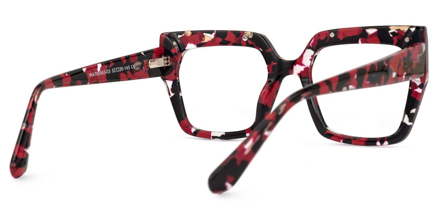 Fabianne - Square Red/Tortoise Eyeglasses | Vooglam Side View