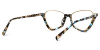 Adelio - Geometric Blue/Tortoise Eyeglasses | Vooglam Side View