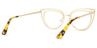 Adah - Cat Eye Gold Eyeglasses | Vooglam Side View