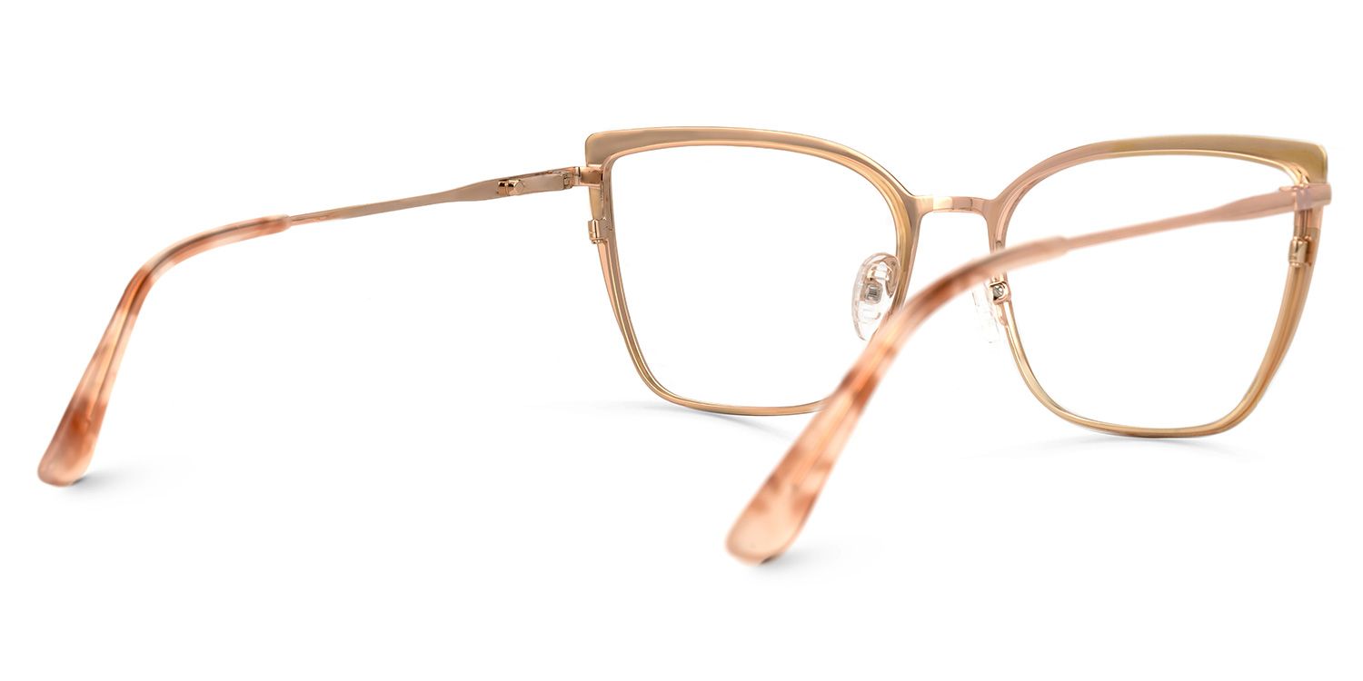 Adeliza - Rectangle Pink Eyeglasses | Vooglam Side View