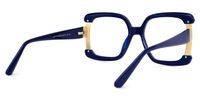 Adelphie - Square Blue Eyeglasses | Vooglam Side View