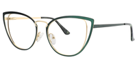 Georgia - Cat Eye Green Glasses│Vooglam Front View