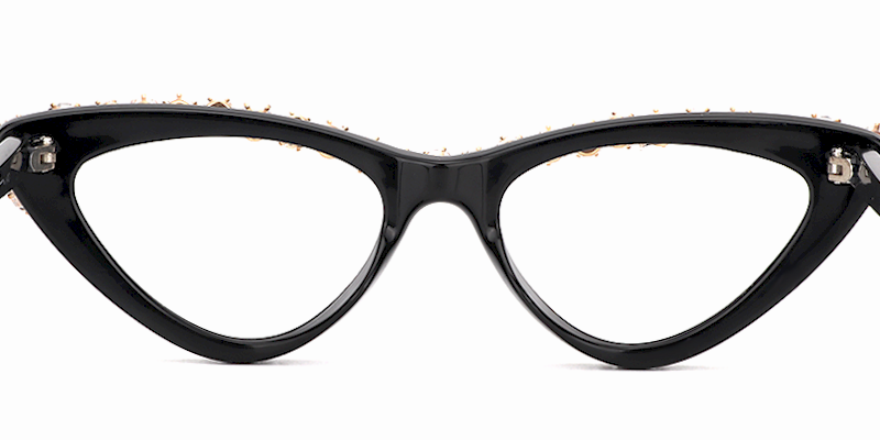 Stylish Black Cat Eye Glasses with Rhinestones 6