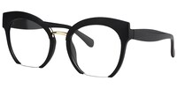 Mercedes Browline Black Eyeglasses - 3