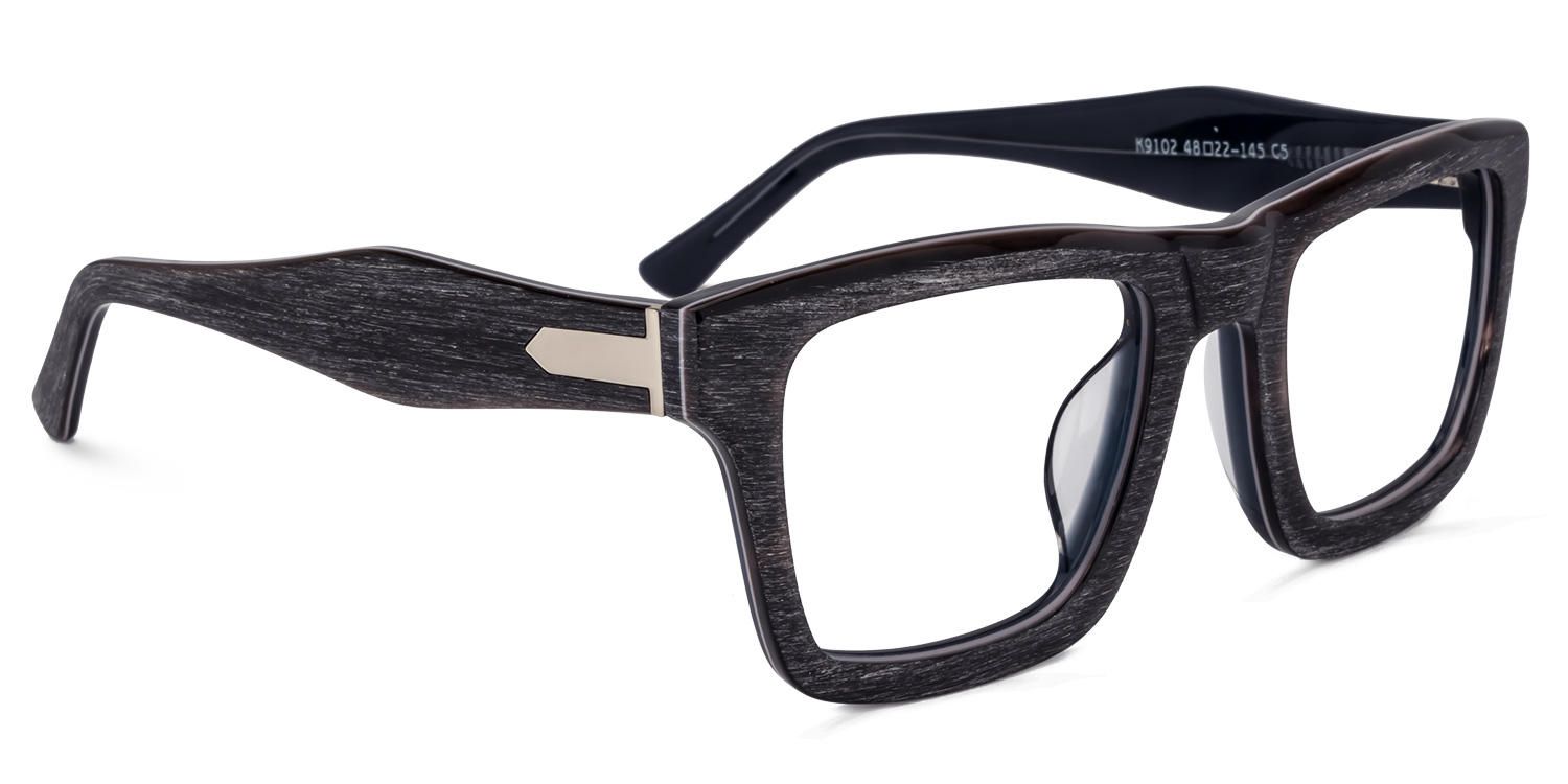 Rectangle Frosted Black Eyeglasses ▏Vooglam Eyeglasses - Product View 5