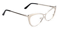 Annabelle - Sleek Silver Cat Eye Glasses | Vooglam 