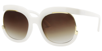 Chic Round White Sunglasses│Vooglam Sunglasses Online Front View