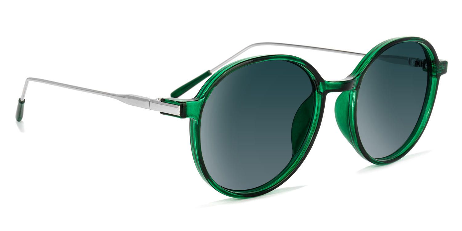Round Dark/Green Sunglasses | Vooglam.com 5