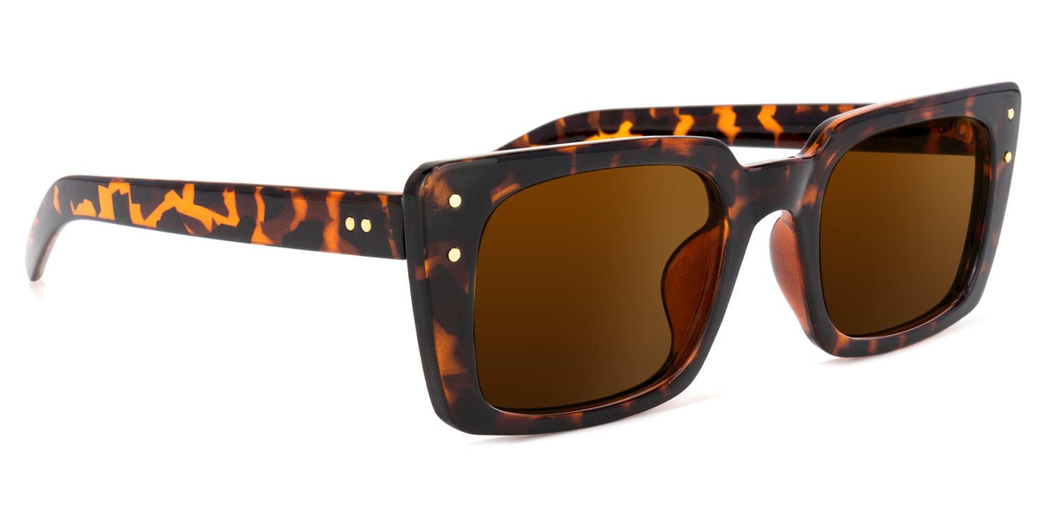 Rectangle Tortoise Sunglasses | Vooglam.com 5
