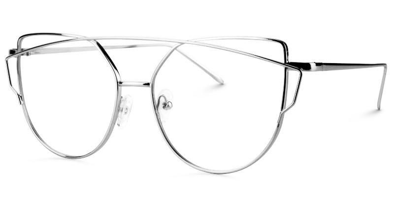 Aviator Silver Eyeglasses | Vooglam.com Front View