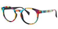 Minnie - Funky Artsy Multicolored Eyeglasses Oval Shape | Vooglam Front View