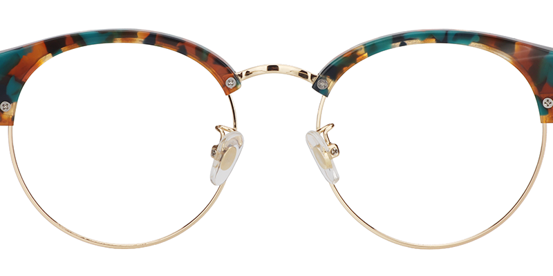 Montgomery Floral Round Half Frame Browline Eyeglasses Vooglam