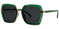 Oversized Geometric Dark/Green Sunglasses│Vooglam Sunglasses Online Side View