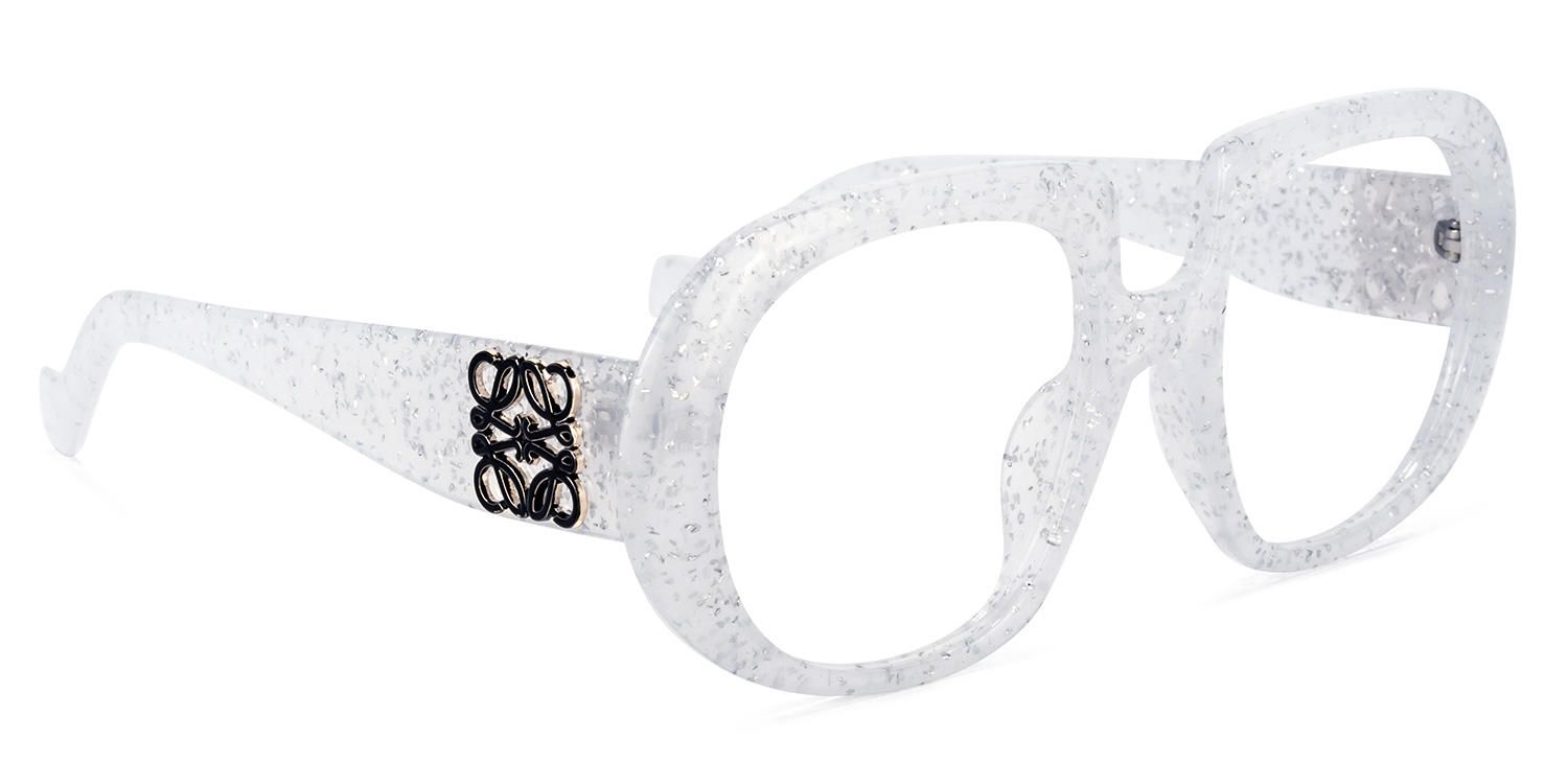 Geometric White Eyeglasses | Vooglam.com 5