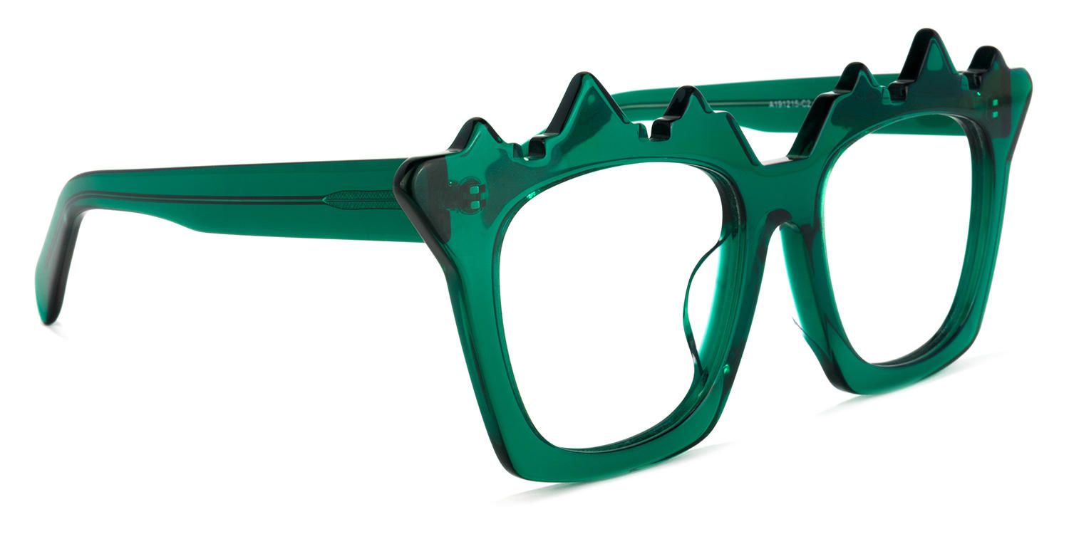 Geometric Dark/Green Eyeglasses | Vooglam.com 5