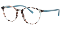 Decent Oval Blue/Pattern Eyeglasses│Vooglam Optical Glasses Side View