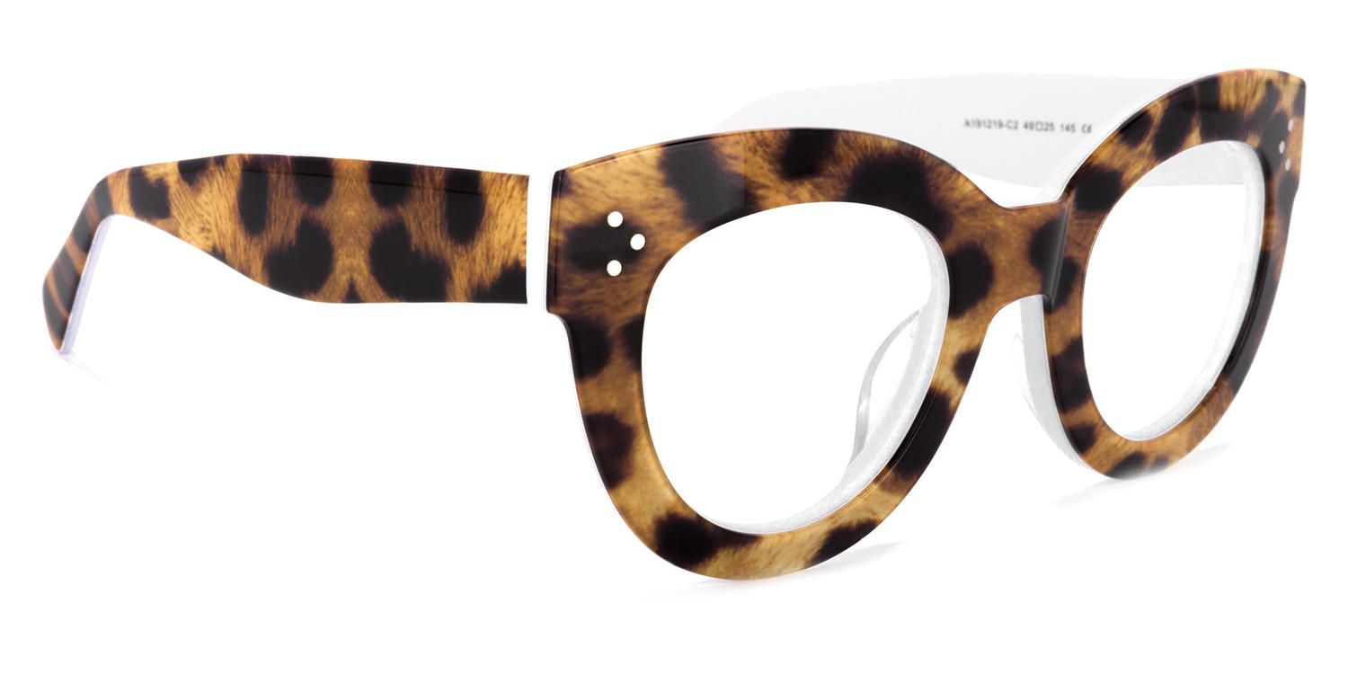 Oval Yellow/Leopard Eyeglasses | Vooglam.com 6