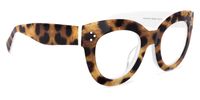 Oval Yellow/Leopard Eyeglasses | Vooglam.com 