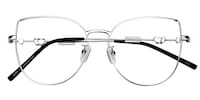 Angela Silver Cat Eye Glasses - 1