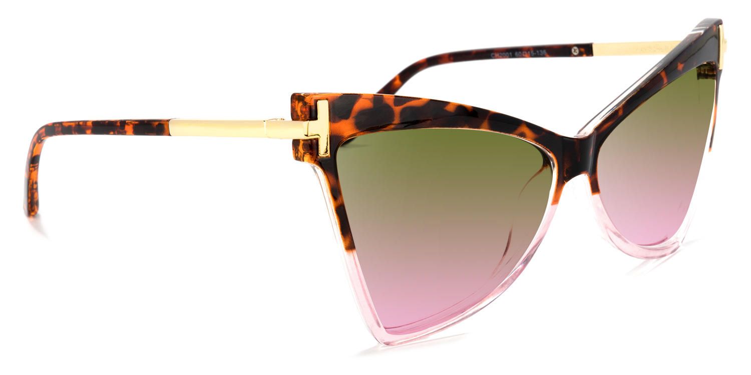 Geometric Tortoise/Pink Sunglasses | Vooglam.com 5