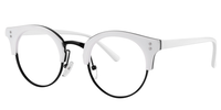Browline White Eyeglasses | Vooglam.com Side View