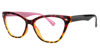Rectangle Red/Floral Eyeglasses | Vooglam.com Side View