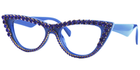 Exquisite Blue Cat Eye Glasses Front View