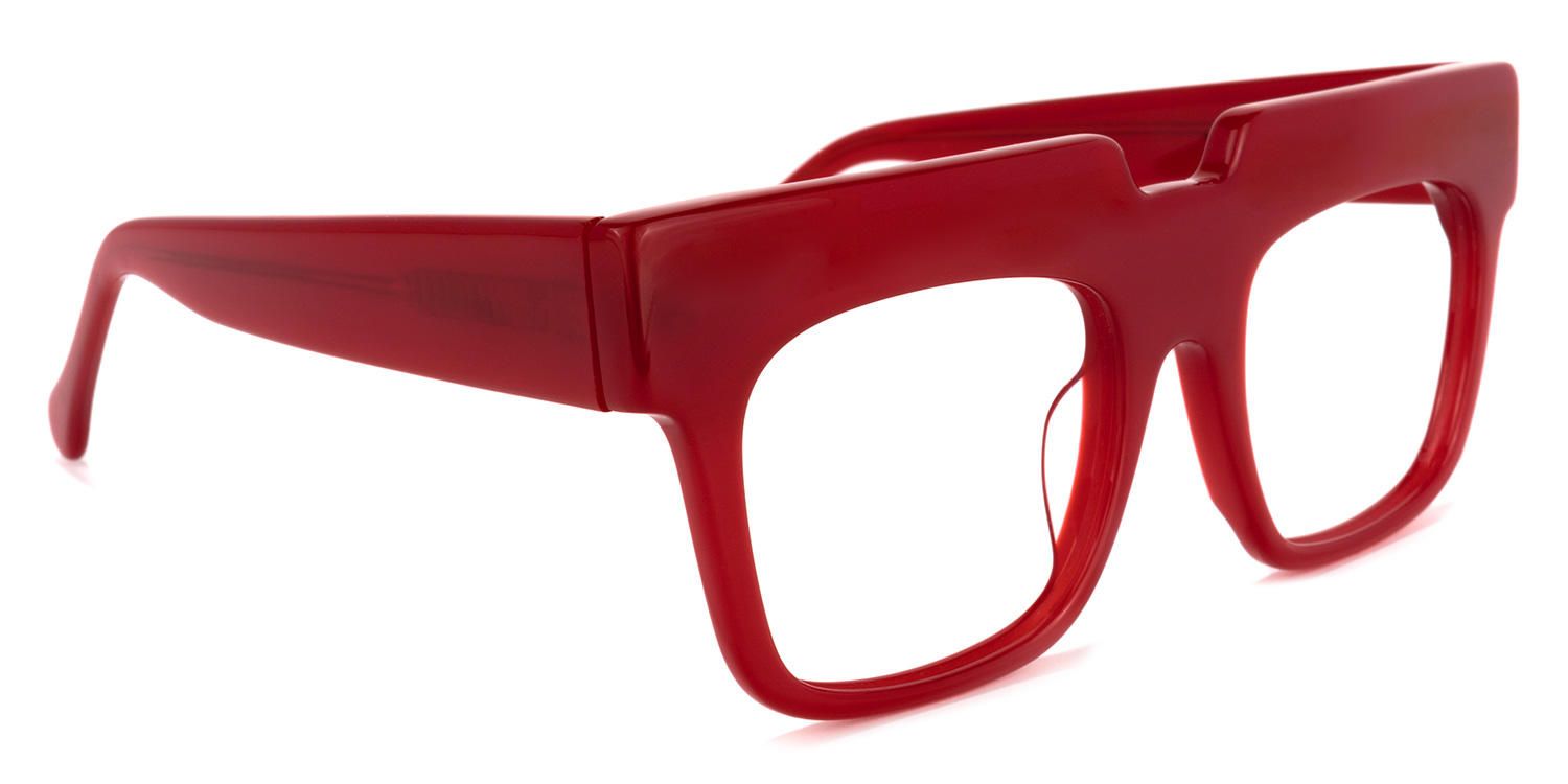 Rectangle Red Eyeglasses | Vooglam.com 5
