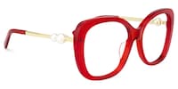 Melissa - Rectangle Red Eyeglasses - 5