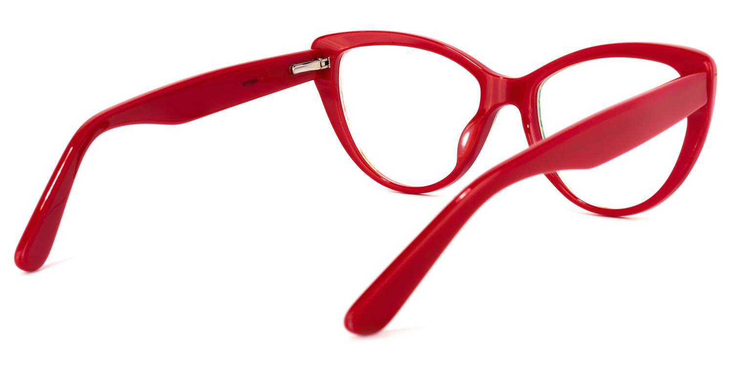Cat Eye Red Eyeglasses | Vooglam.com Side View