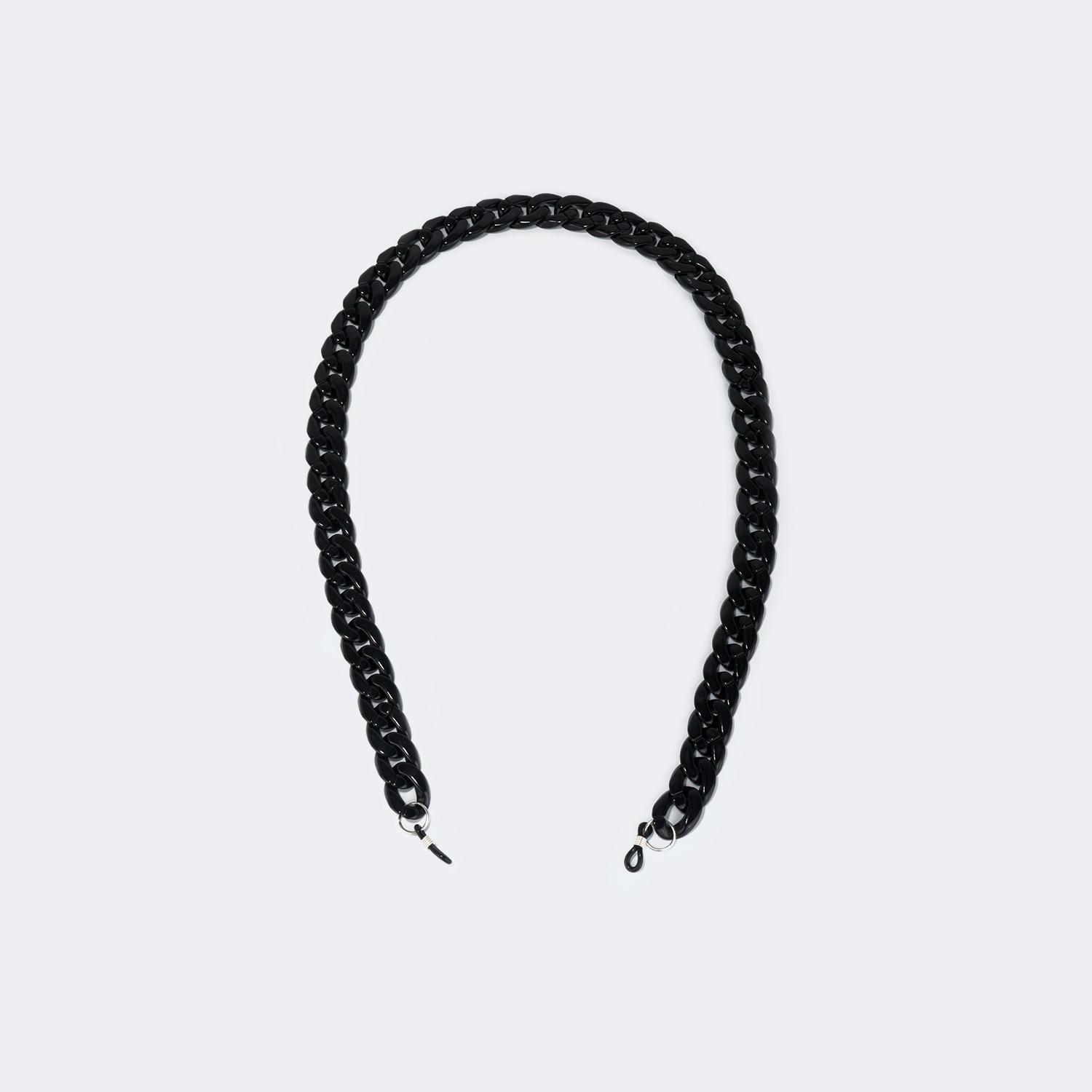 Twist Link Black Glasses Chains | Vooglam.com Front View