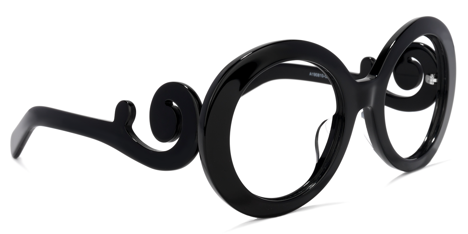 Round Black Eyeglasses by Vooglam.com - Product View 5