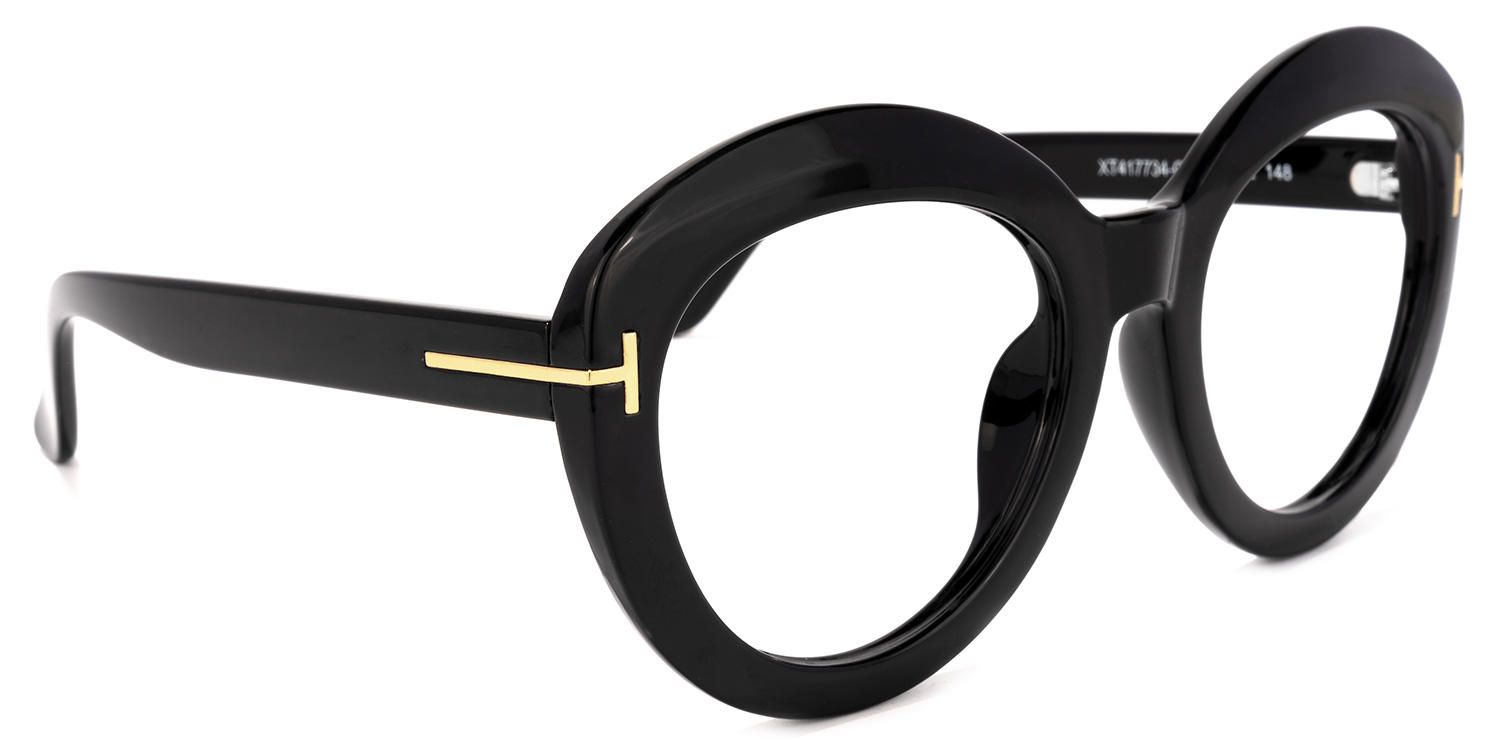 Round Black Eyeglasses by Vooglam.com - Product View 5