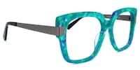 Odelia - Square Green Eyeglasses - 5